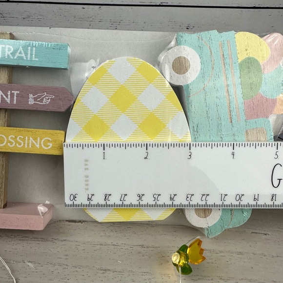 🐰 Easter Tiered Tray Wood Décor – Pastel Bunny Truck & Signs - Picture 5 of 7